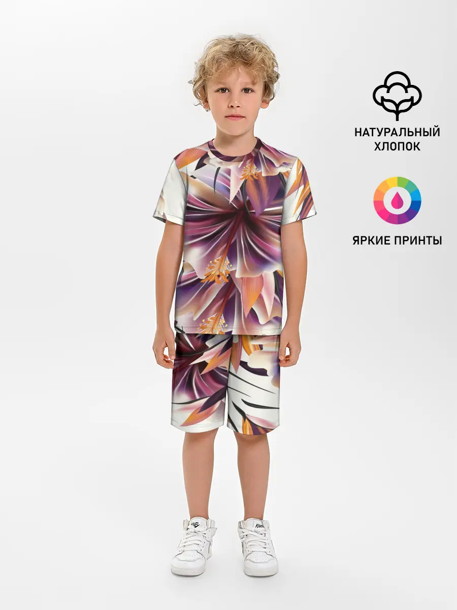 Детская пижама с шортами / Необычный цветок