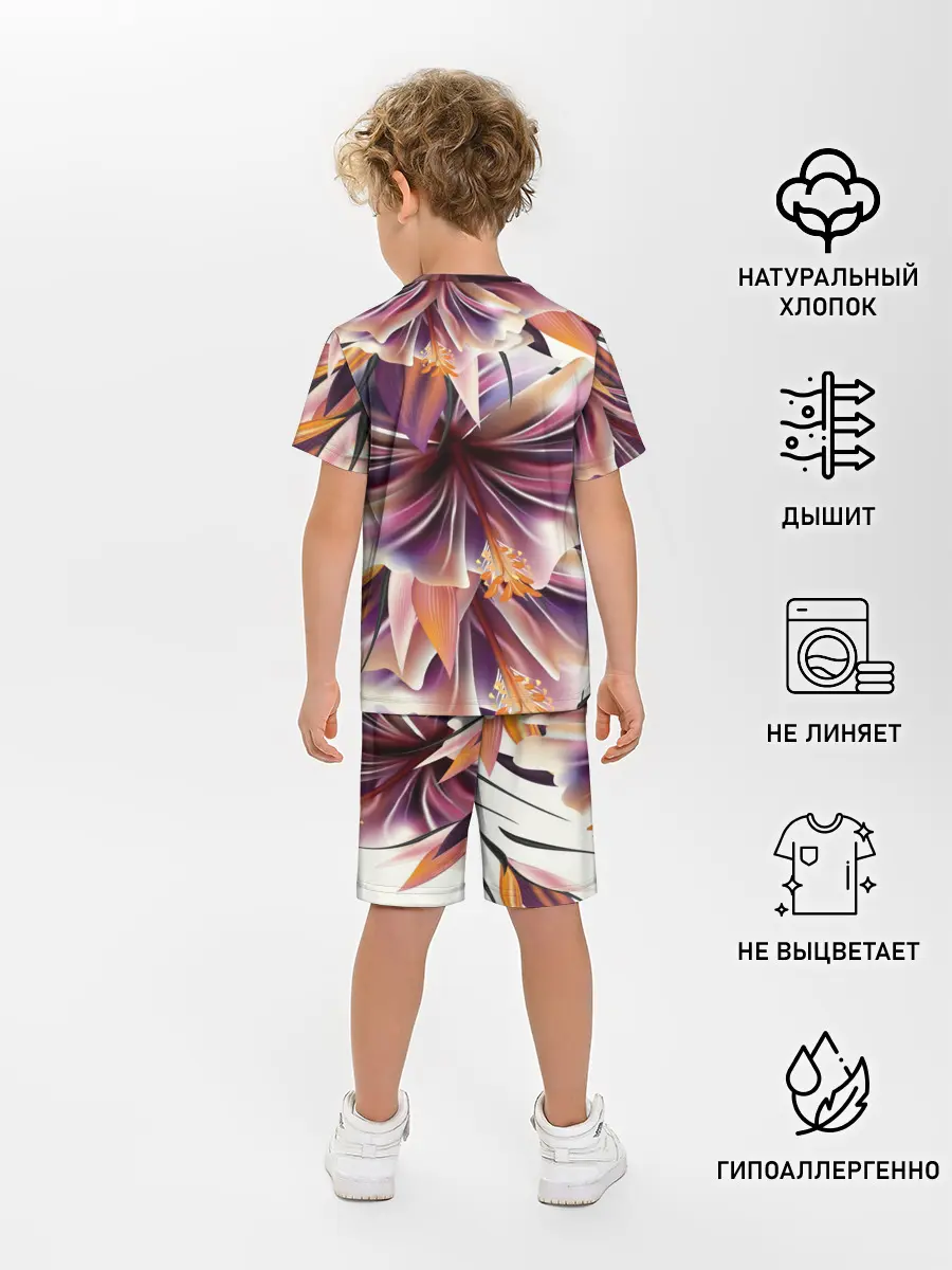 Детская пижама с шортами / Необычный цветок