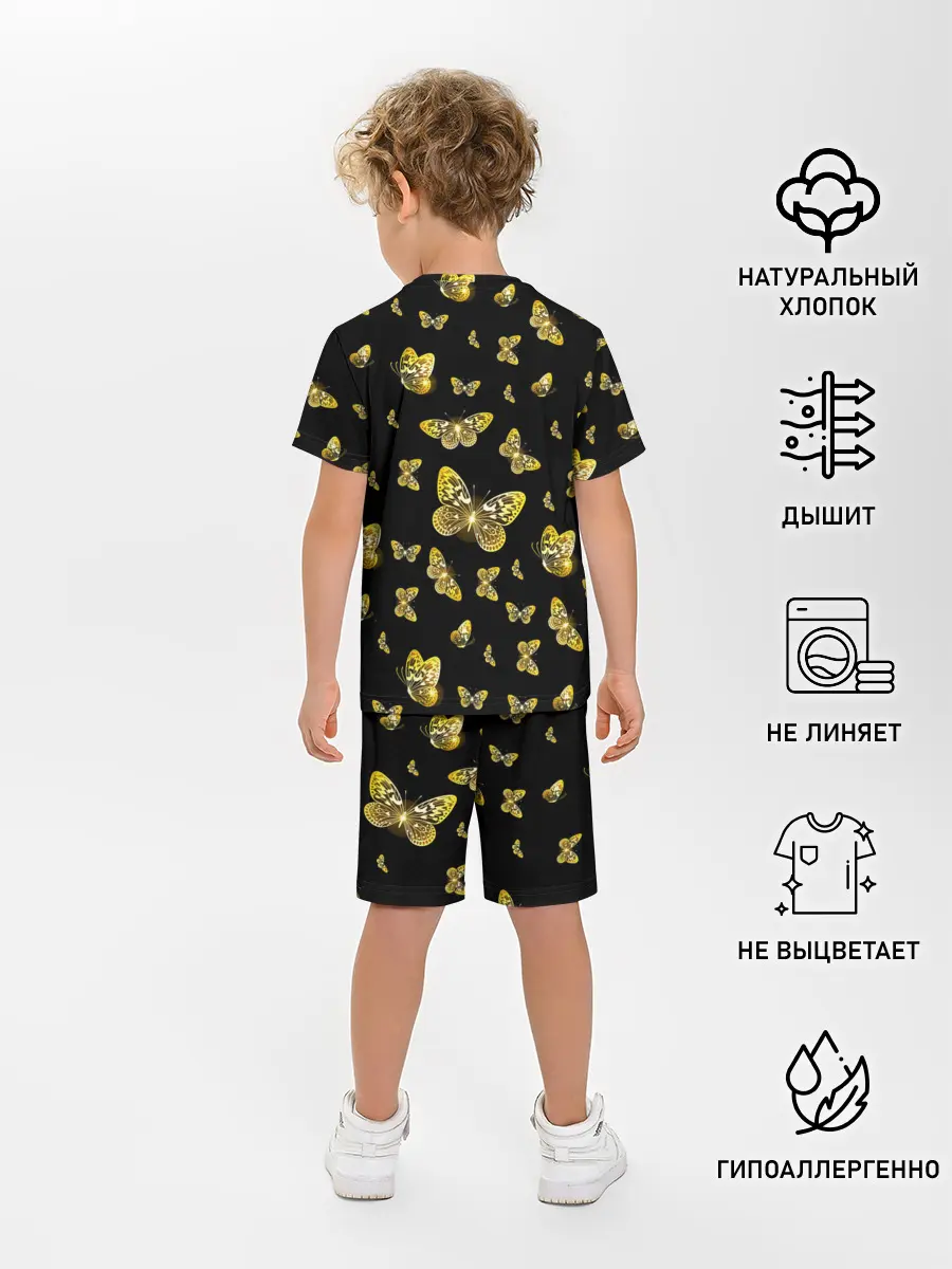 Детская пижама с шортами / Golden Butterfly pattern