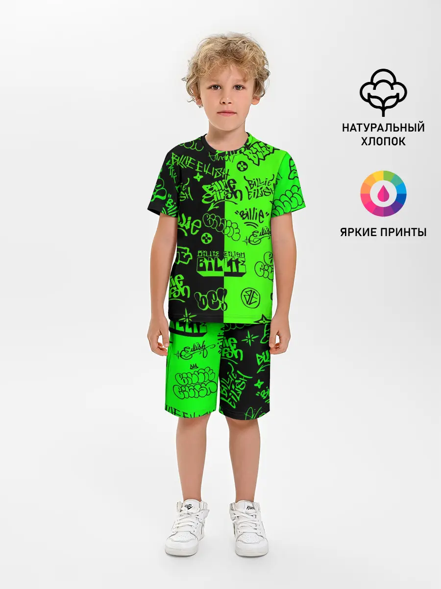 Детская пижама с шортами / Billie Eilish Graffiti two col