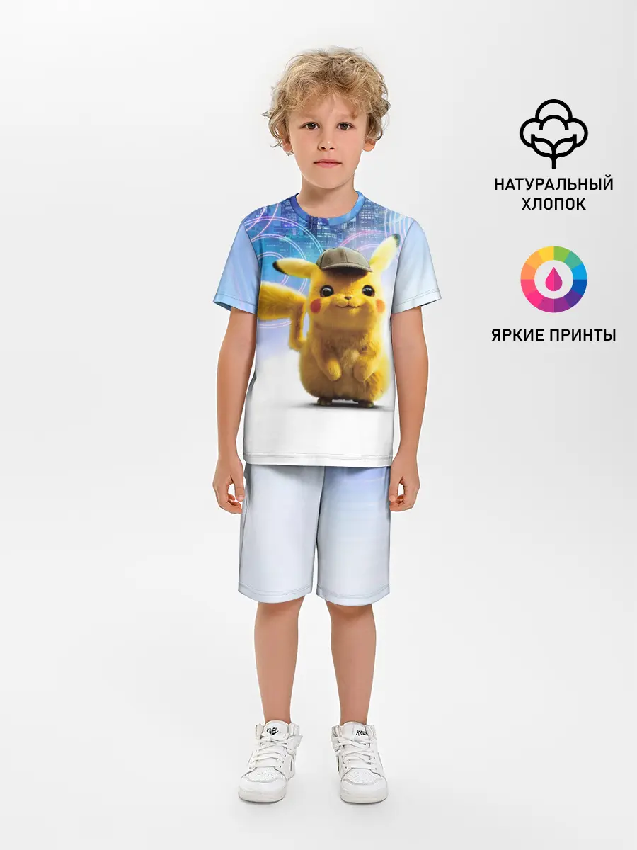 Детская пижама с шортами / Pikachu Detective
