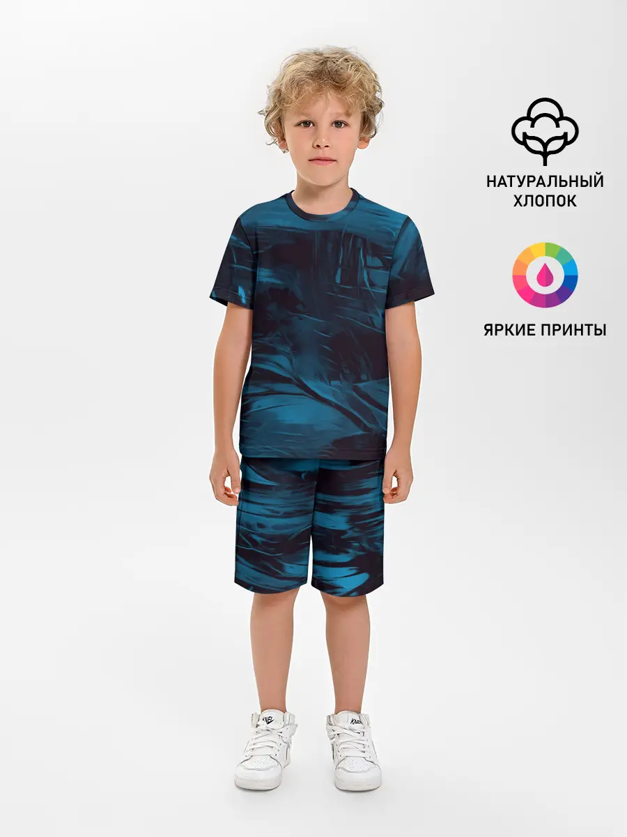 Детская пижама с шортами / Холодные краски