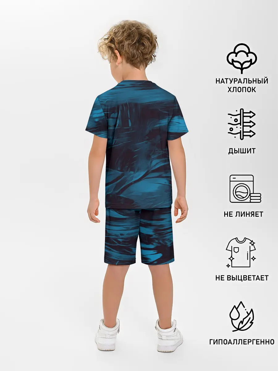 Детская пижама с шортами / Холодные краски