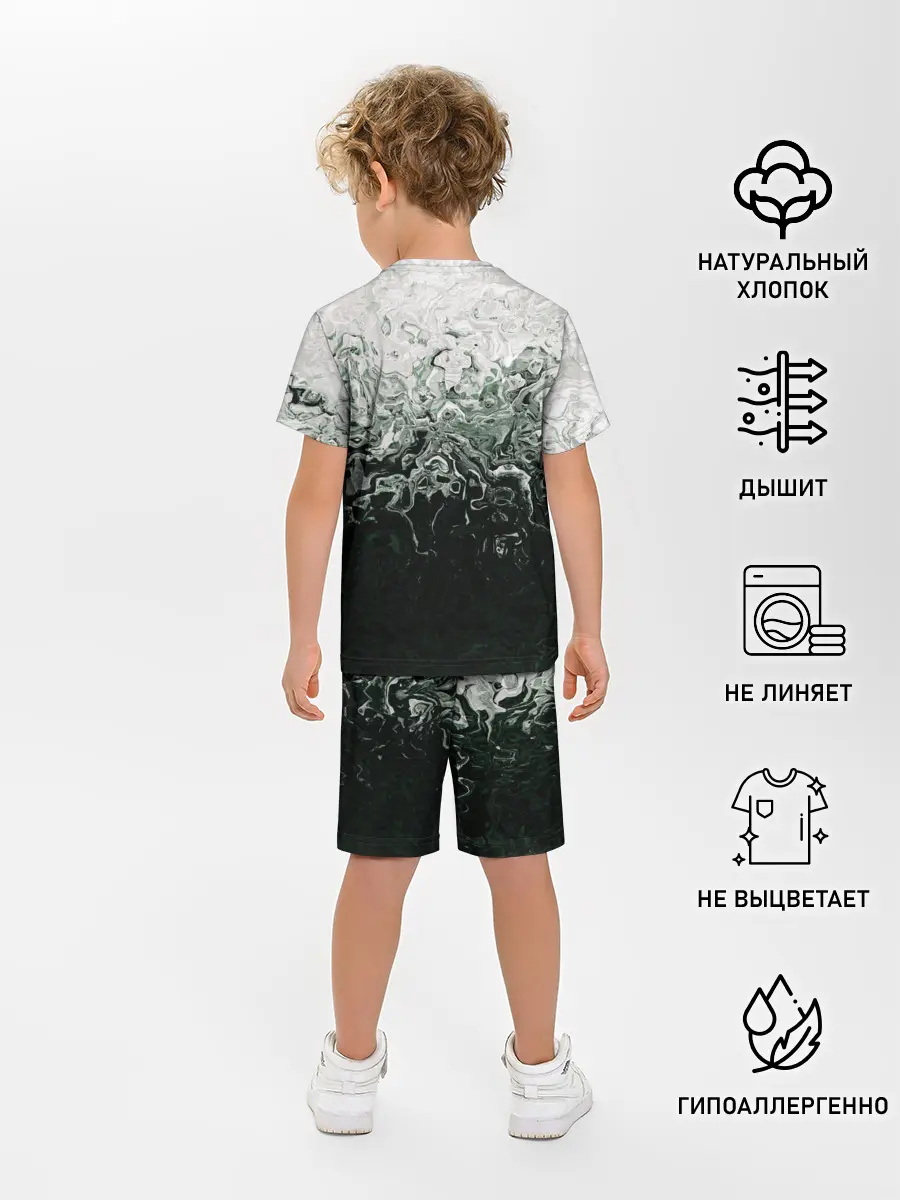 Детская пижама с шортами / Разводы жидкость абстракция