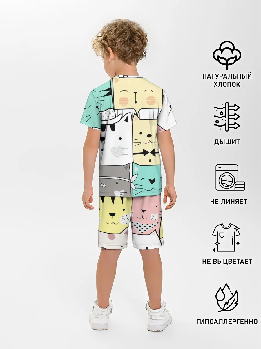 Детская пижама с шортами / ДЕЛОВЫЕ КОТЕЙКИ | ЛЮБЛЮ КОТОВ