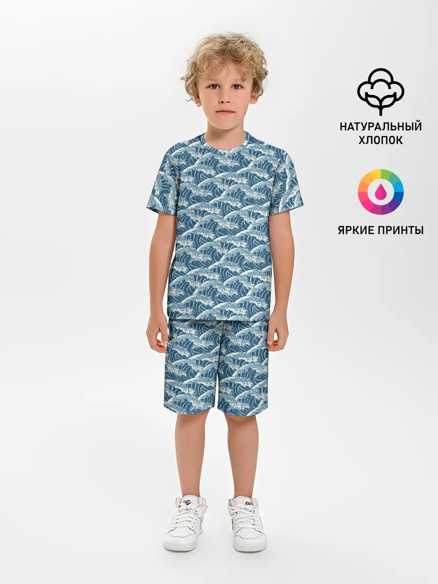 Детская пижама с шортами / Волны