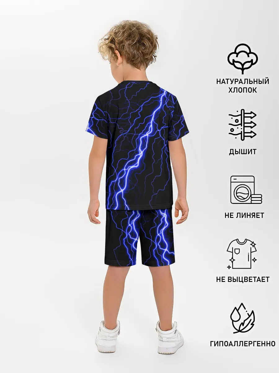 Детская пижама с шортами / THE WITCHER МОЛНИЯ BLUE