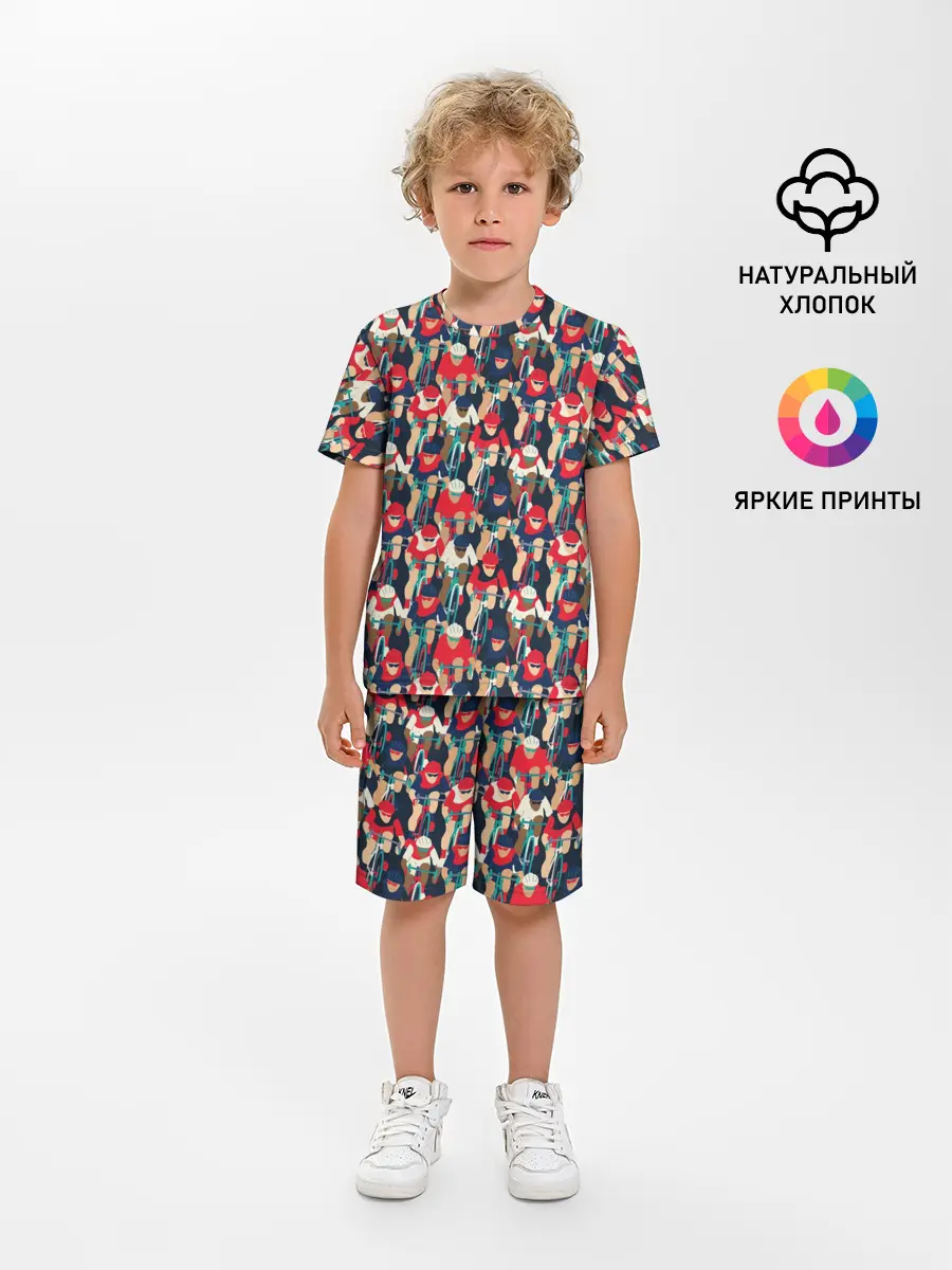 Детская пижама с шортами / Велогонка