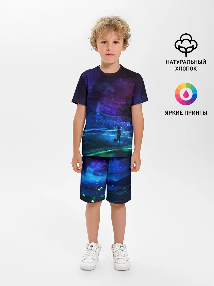 Детская пижама с шортами / Парень и космос