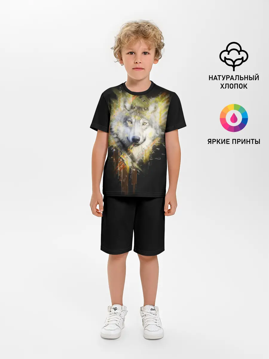 Детская пижама с шортами / Волчий тотем