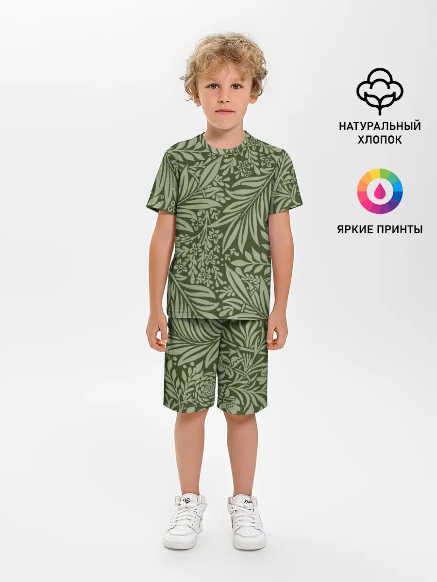 Детская пижама с шортами / Flowers Green