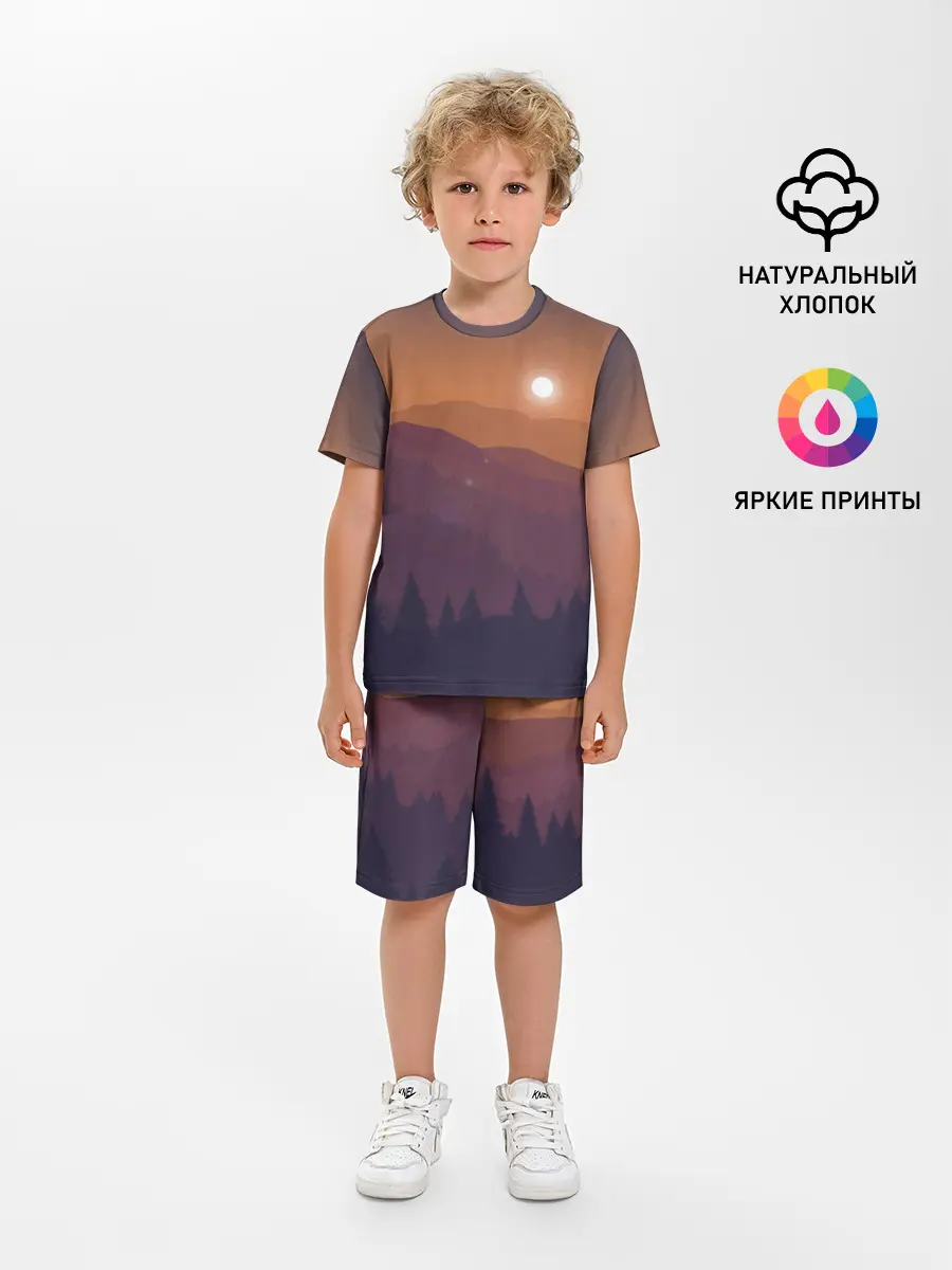Детская пижама с шортами / Горы