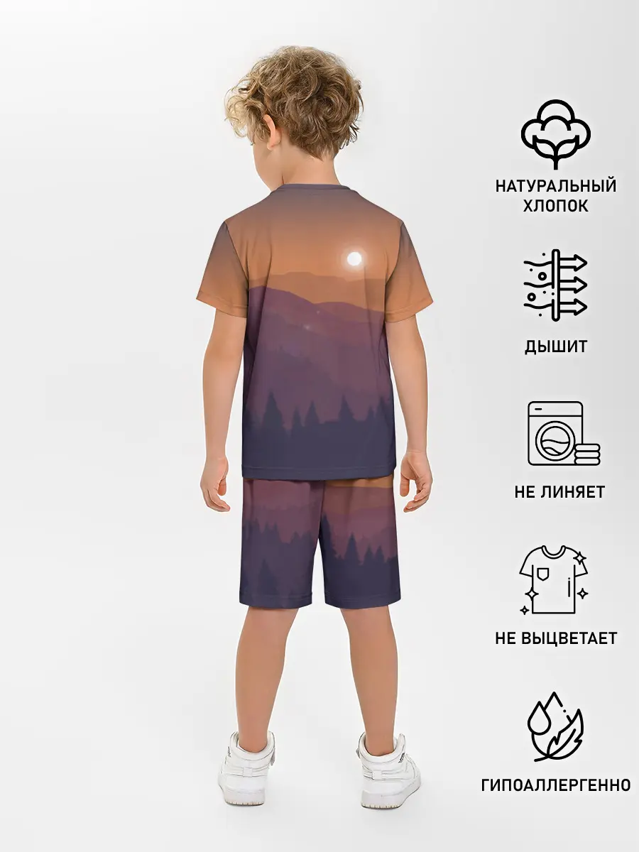 Детская пижама с шортами / Горы