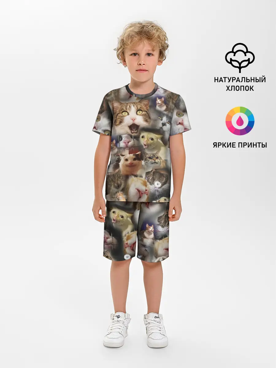 Детская пижама с шортами / Те самые коты