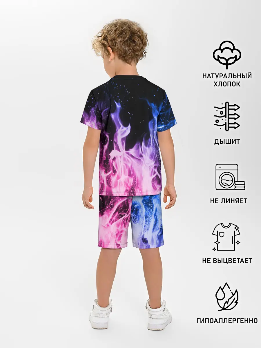 Детская пижама с шортами / НЕОНОВЫЙ ОГОНЬ