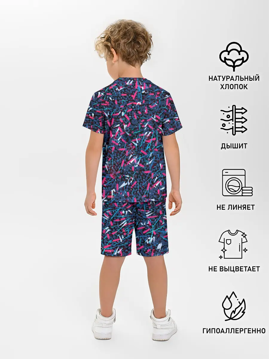 Детская пижама с шортами / Кристаллы и линии