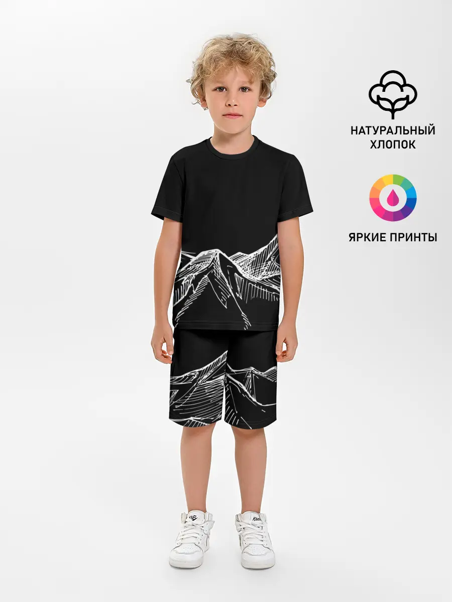 Детская пижама с шортами / Горы