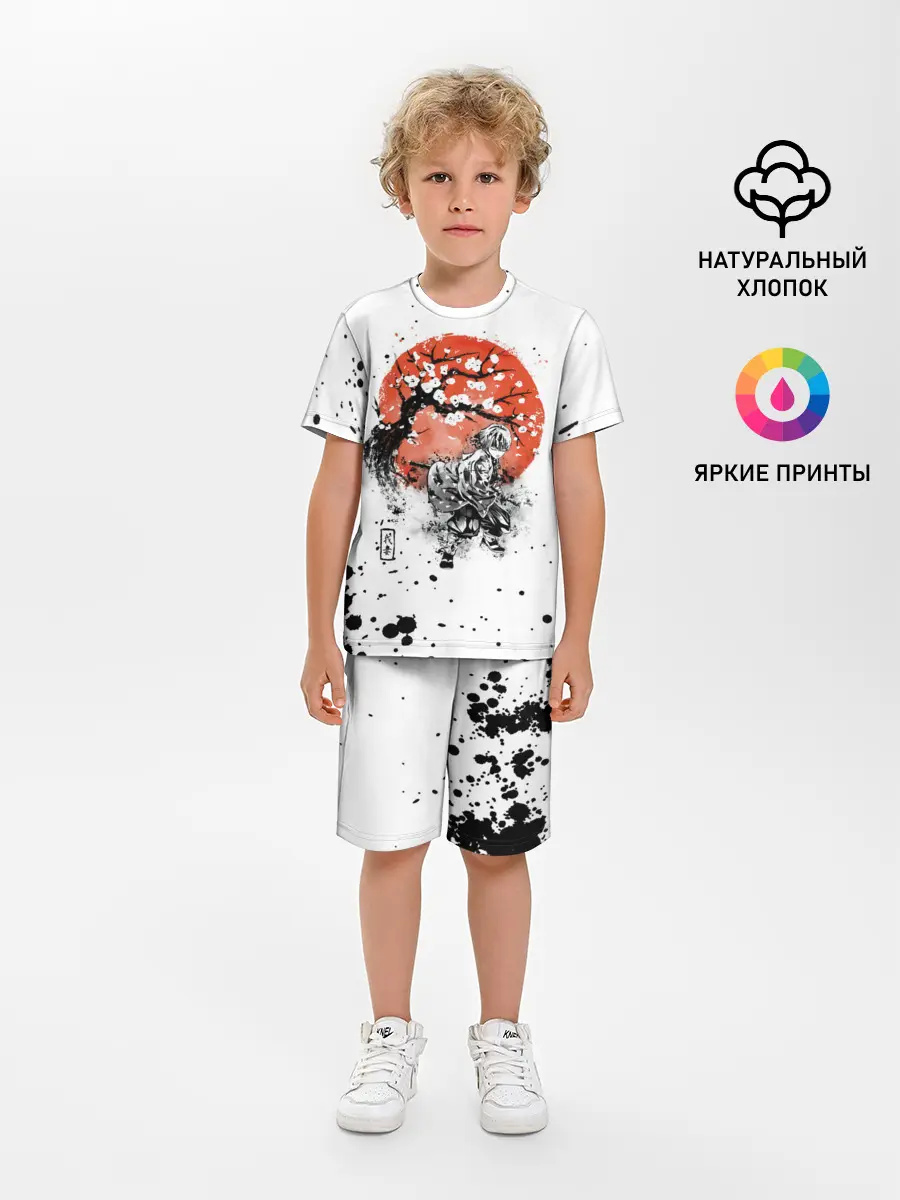 Детская пижама с шортами / Зеницу Агацума Kimetsu no Yaiba