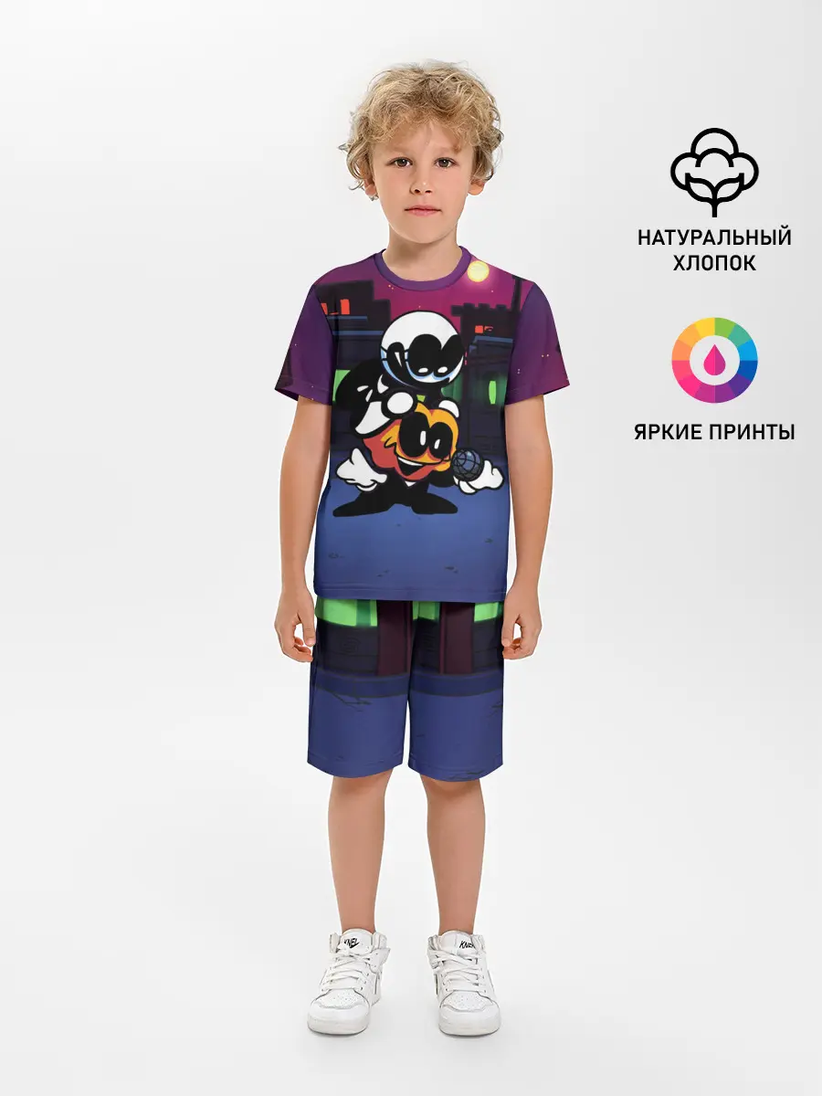 Детская пижама с шортами / FNF Скид и Памп