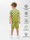 Детская пижама с шортами / узор спиральки на желтом фоне