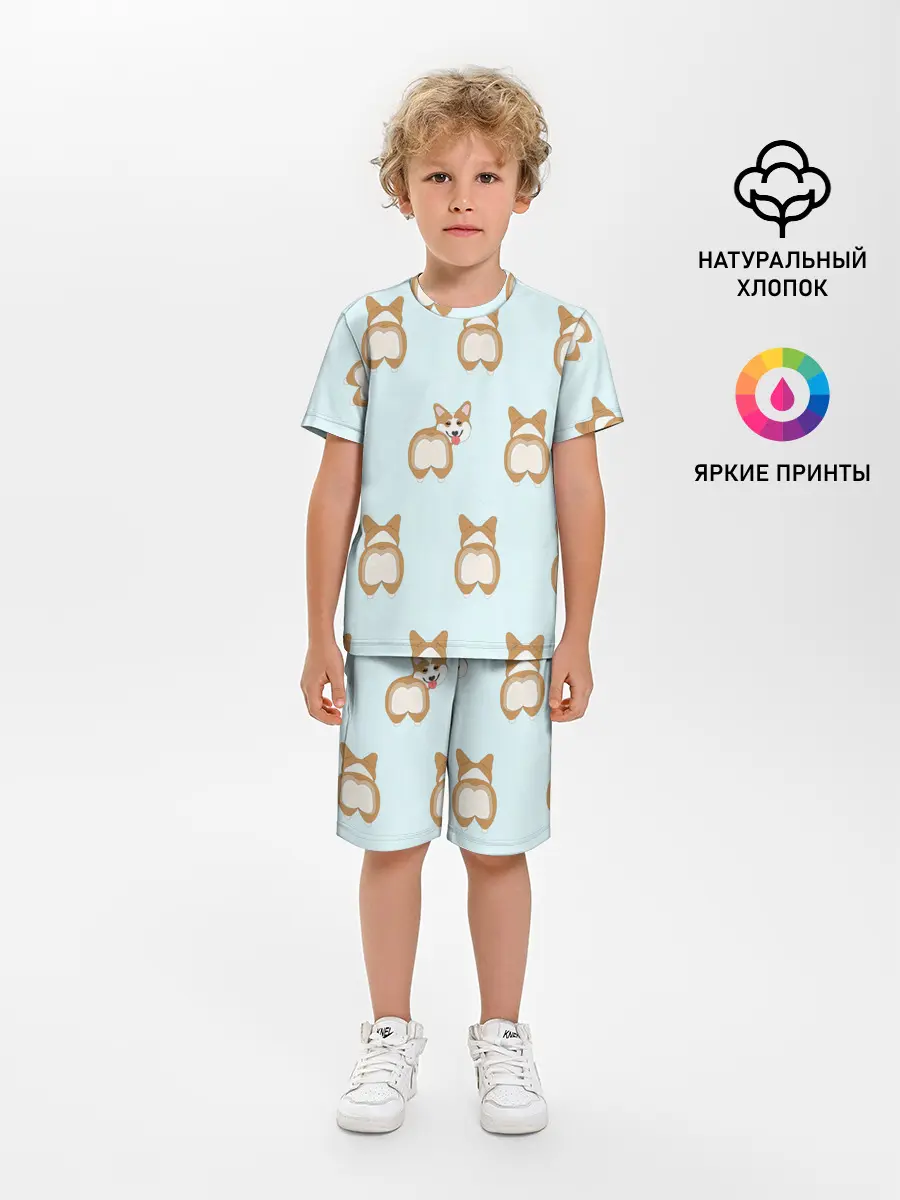 Детская пижама с шортами / Корги