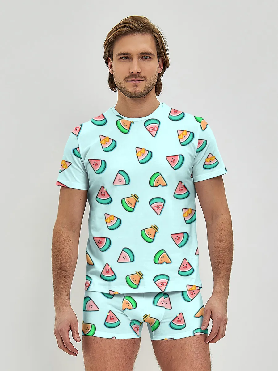 Мужские трусы с футболкой / Kawaii Арбузики