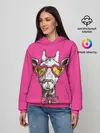 Женское худи / жираф в очках