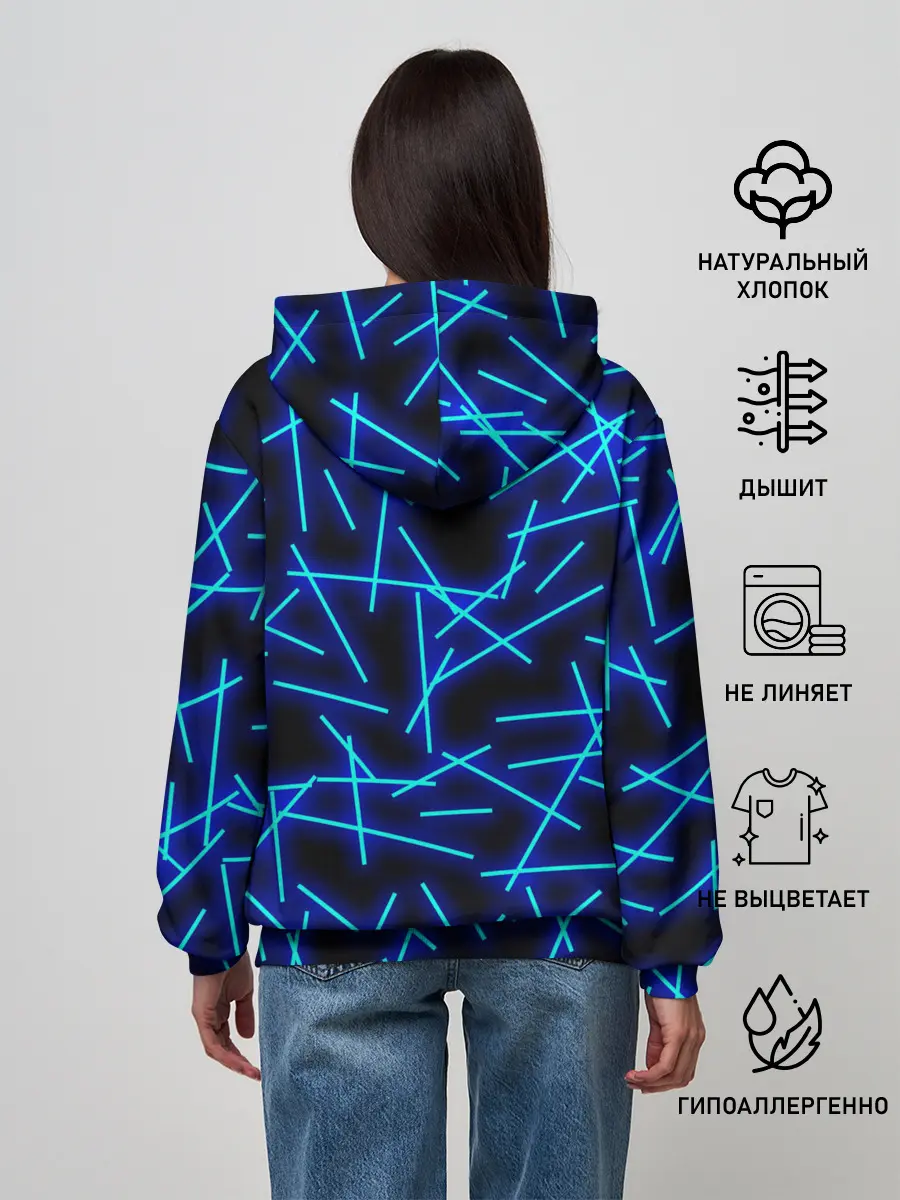 Женское худи / Неоновые линии