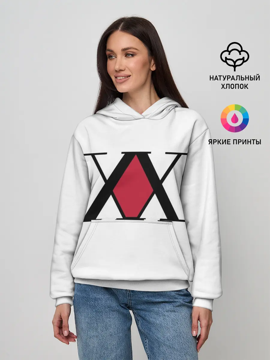 Женское худи / XX посередине красное на белом