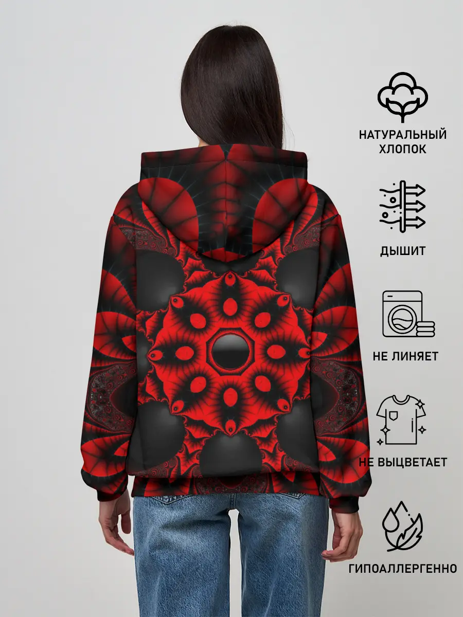 Женское худи / Красный цветок