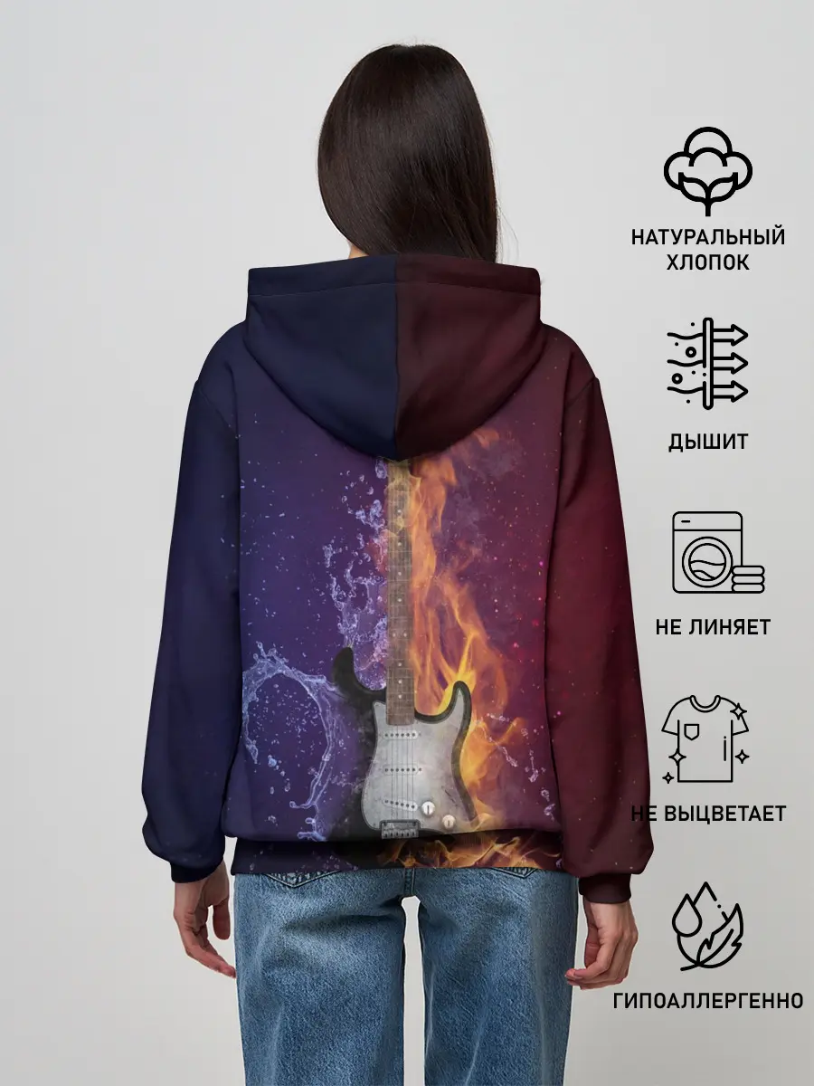 Женское худи / Гитара огня