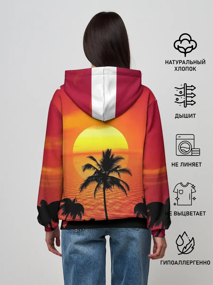 Женское худи / Пальмы на фоне моря