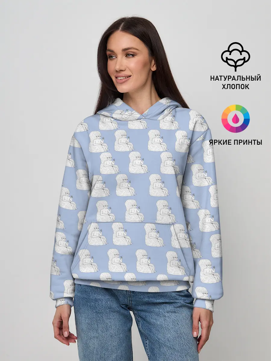 Женское худи / Голубой мегамозг