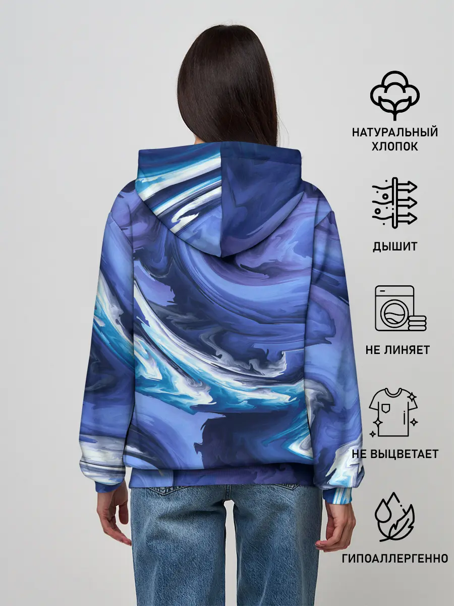Женское худи / Абстрактные волны