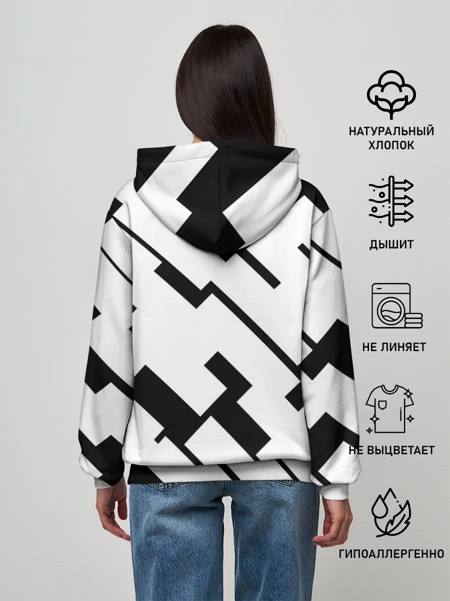 Женское худи / ГЕОМЕТРИЯ,АБСТРАКЦИЯ,ПОЛОСЫ