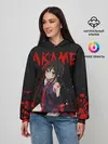 Женское худи / Убийца Акаме на черно-красно фоне
