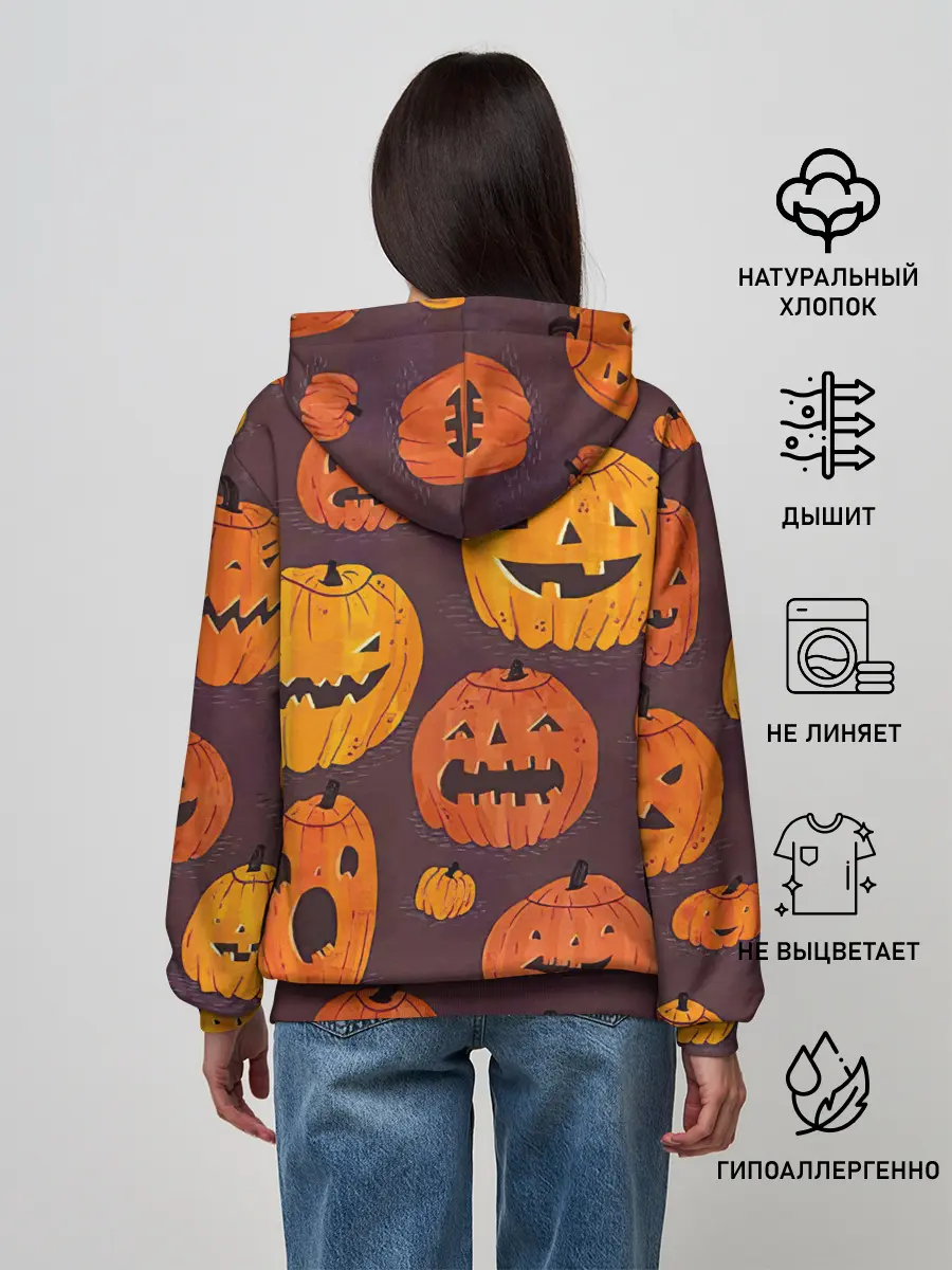 Женское худи / Весёлые тыквы