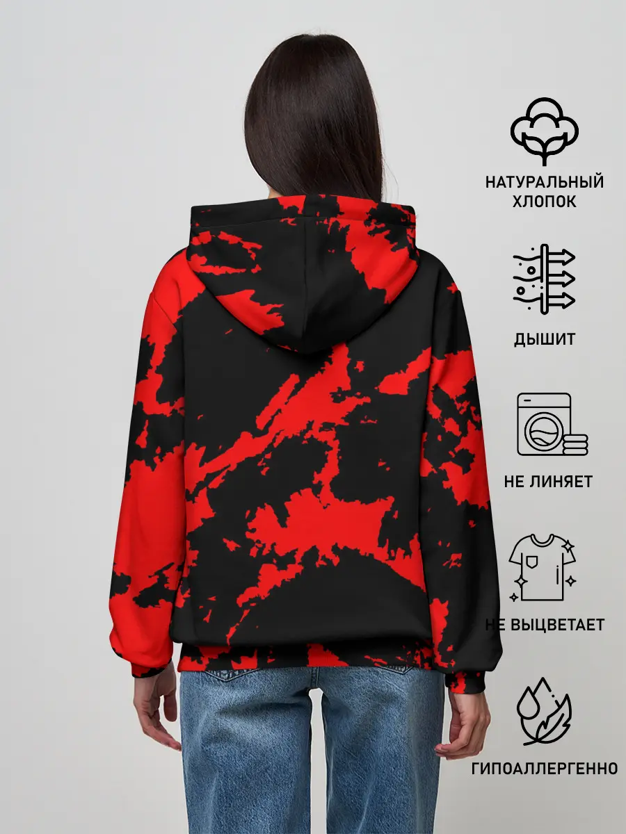 Женское худи / Красный на черном