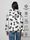Женское худи / КОШКИ БЕЛОЕ НА ЧЕРНОМ