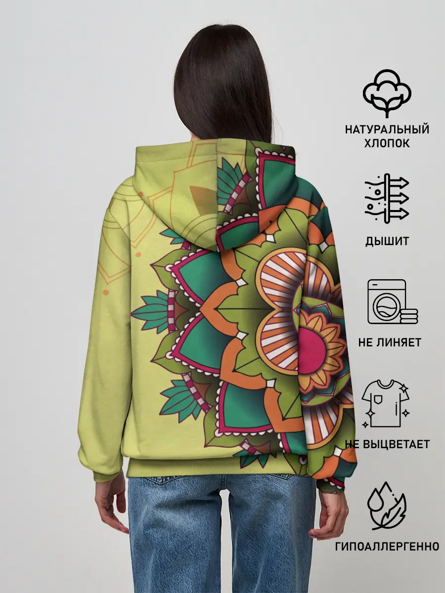 Женское худи / мандала узор тату