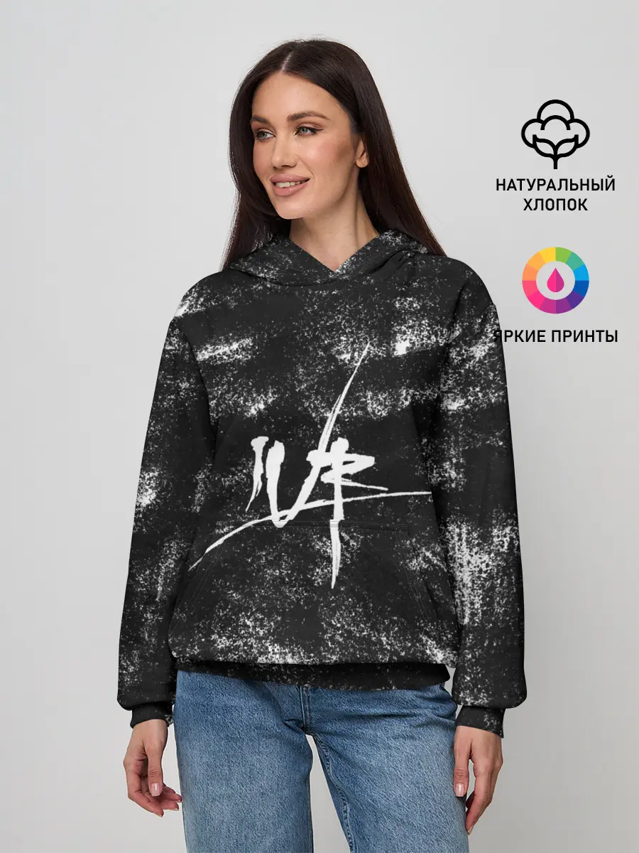 Женское худи / Чёpнo-бeлый