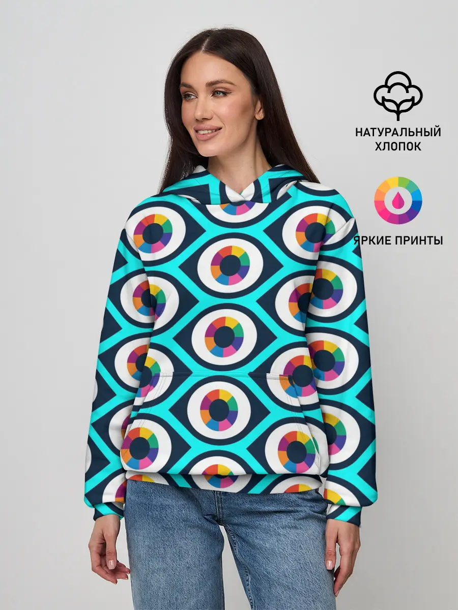 Женское худи / Глаза паттерн