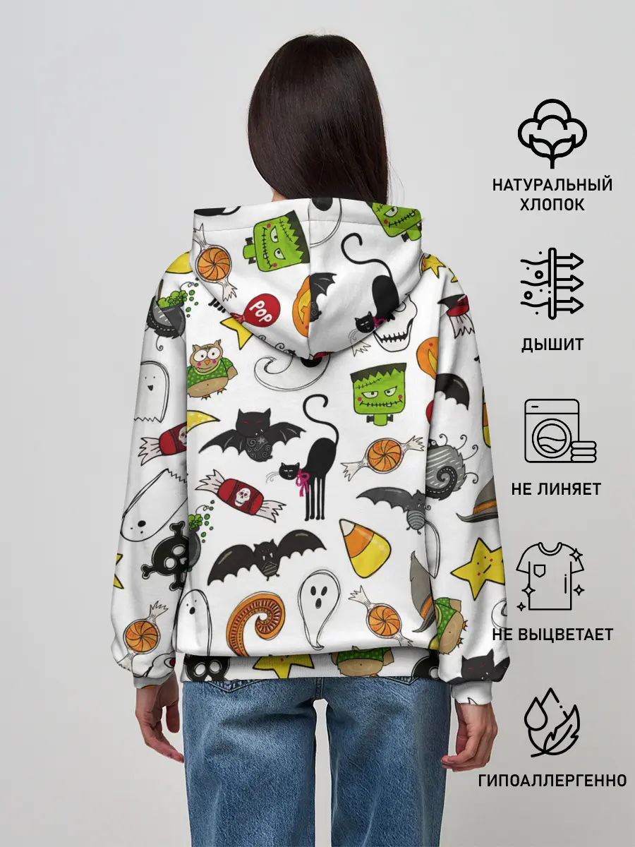 Женское худи / Хэллоуин паттерн
