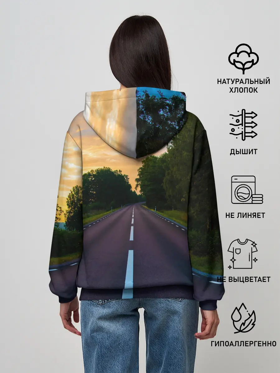 Женское худи / дорога