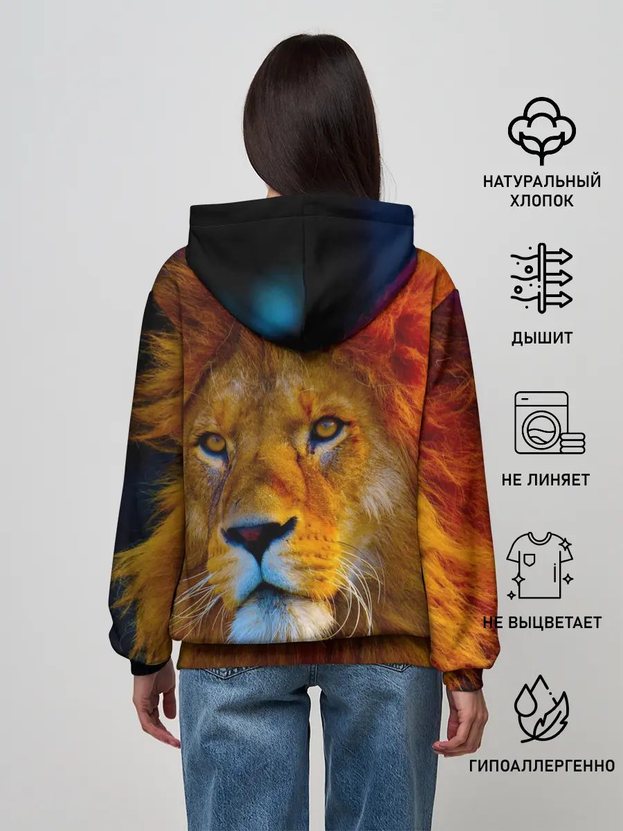 Женское худи / Лев 3D