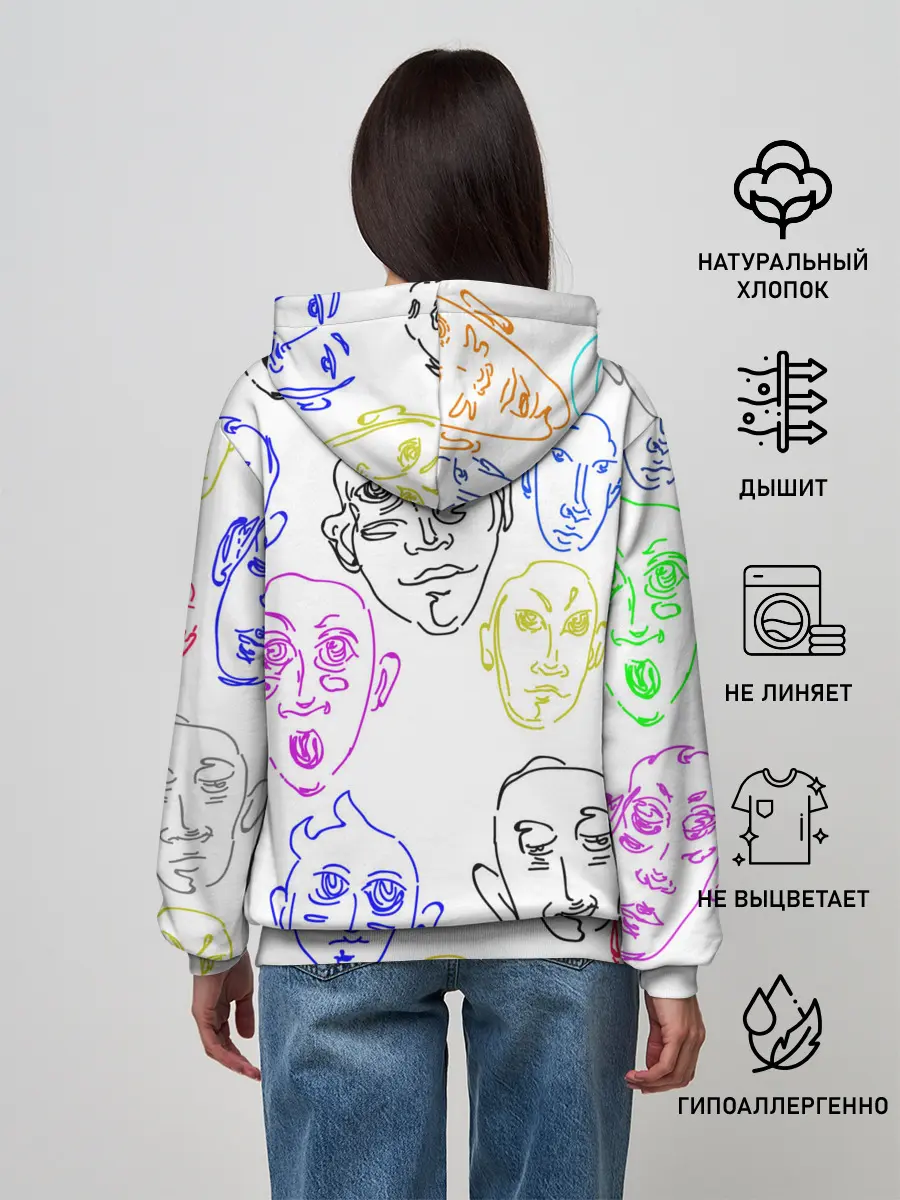 Женское худи / Цветные лица