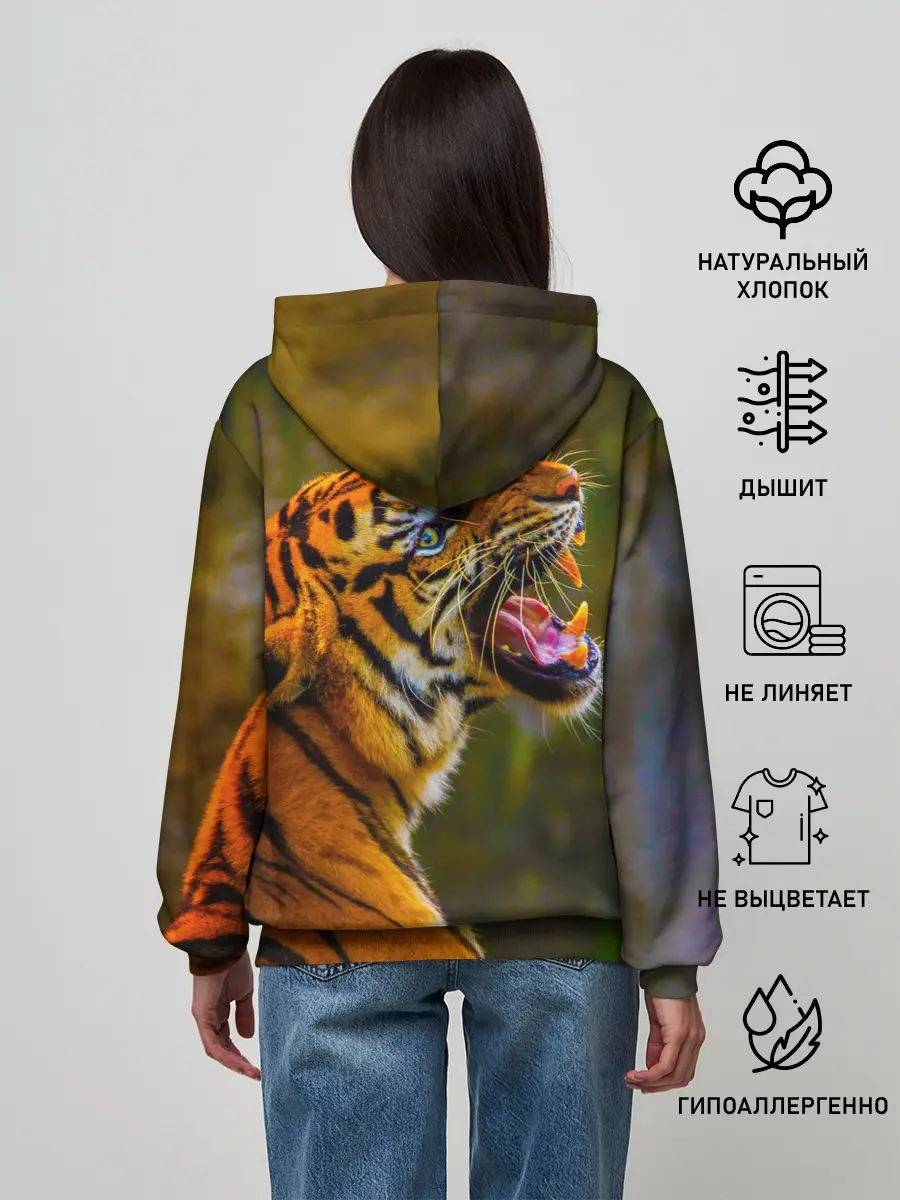 Женское худи / Тигр 3D
