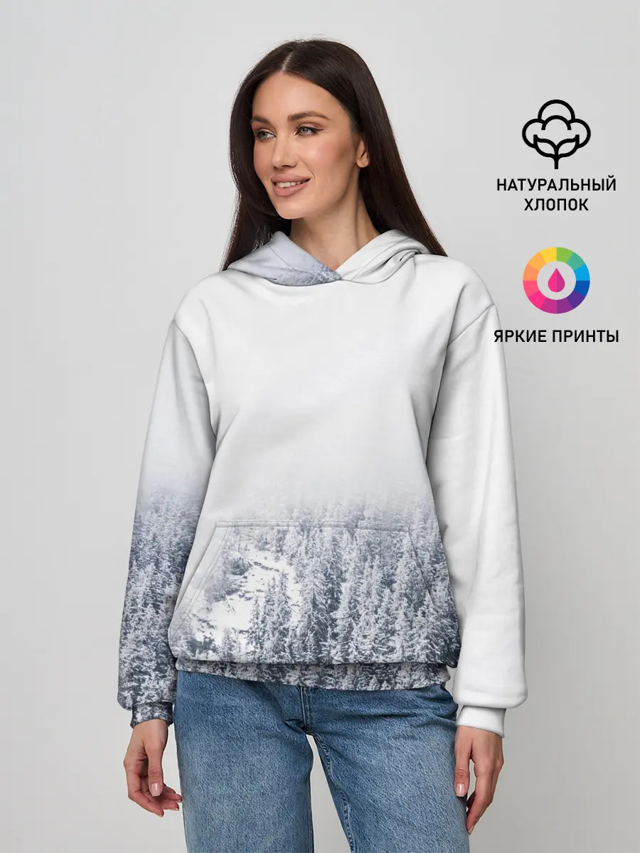 Женское худи / зимний лес