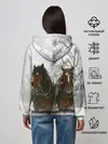 Женское худи / Лошади и снег