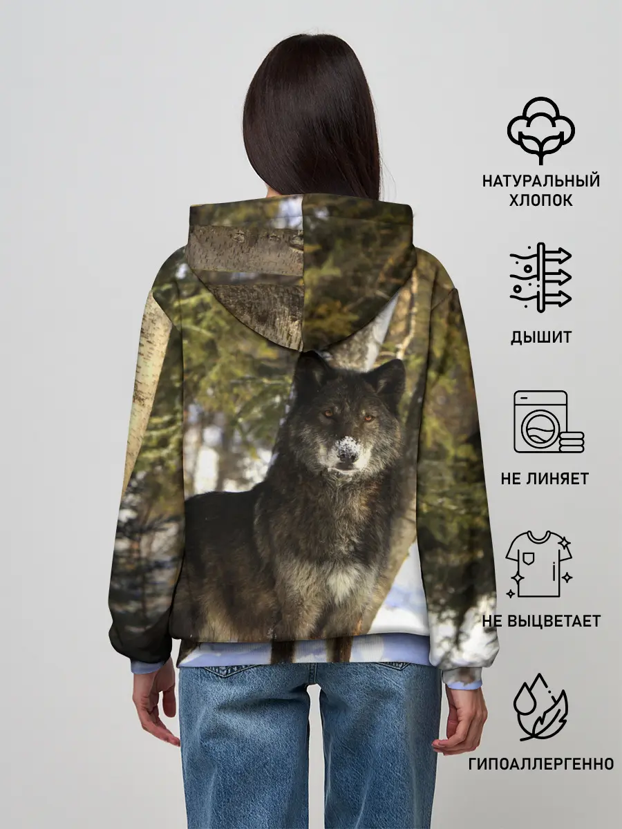 Женское худи / Волк и снег